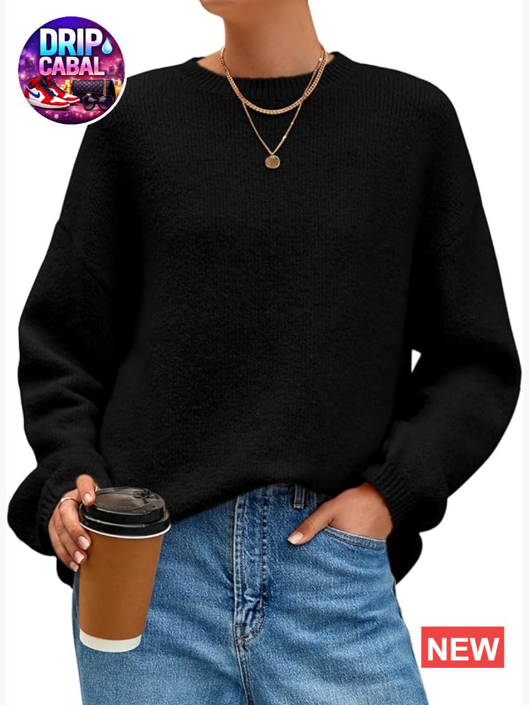 Long Sleeve Crewneck Pullover Oversized Chunky Knitted Jumper Tops
